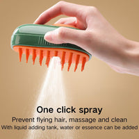 HKM-8763069 3-in-1 Cat Steam Brush with Water Spray for Grooming and Massage - Self-Cleaning Comb for Cats and Dogs