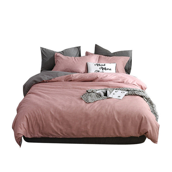 HKM-876307 Korean Cotton Four-Piece Bedding Set for Dormitory and Student Bedrooms