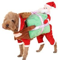 HKM-8763965 Santa Claus-Themed Pet Suit - Available in S, M, L, XL Sizes
