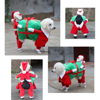 HKM-8763965 Santa Claus-Themed Pet Suit - Available in S, M, L, XL Sizes
