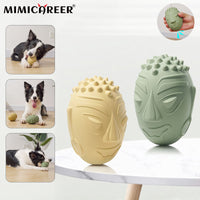HKM-8766397 Rubber Retro Voice Dog Toy in Light Turmeric and Avocado Green