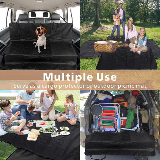 HKM-8767421 Foldable Black Oxford Cloth Pet Pad for Cars (140 x 125 CM)