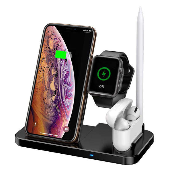 HKM-876819 Four-in-One Wireless Charger with 10W Fast Charging, 170mm Size, Ideal for Multiple Devices