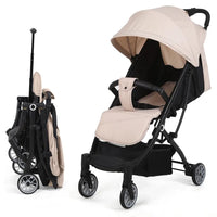 HKM-876819 Lightweight Multifunctional One-Hand Folding Stroller with Steel Frame for Easy Baby Transport