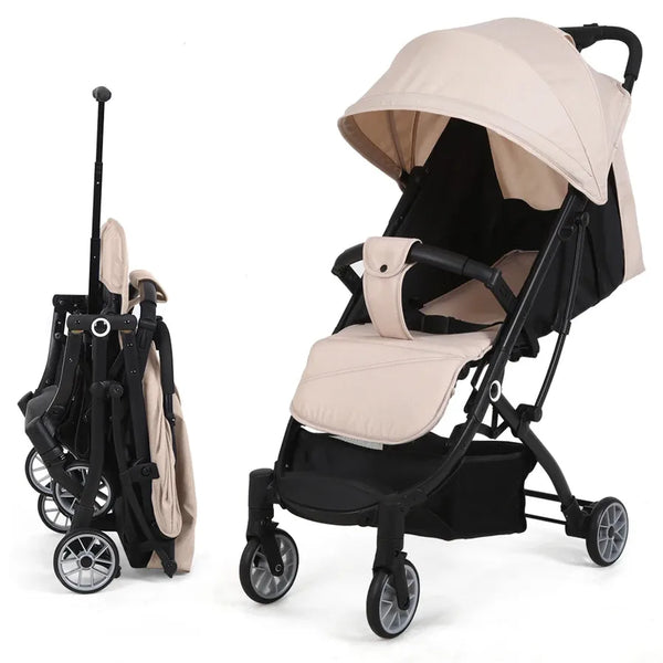 HKM-876819 Lightweight Multifunctional One-Hand Folding Stroller with Steel Frame for Easy Baby Transport