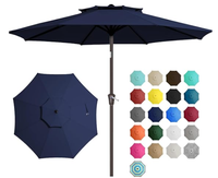 HKM-876819 Nix Double-Layer Mid-Column Umbrella in Navy Blue, Model 9-8-38