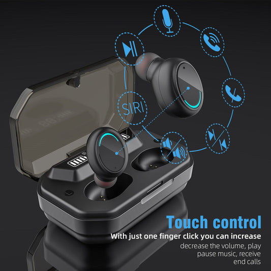 HKM-876819 Wireless Digital Display TWS Headset with Breathing Light and Type-C Charging