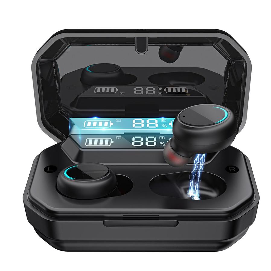 HKM-876819 Wireless Digital Display TWS Headset with Breathing Light and Type-C Charging