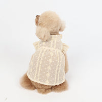 HKM-8769725 Chiffon Princess Dress for Dogs - Embroidered Summer Spring Skirt in Apricot, Sizes XXS to 3XL