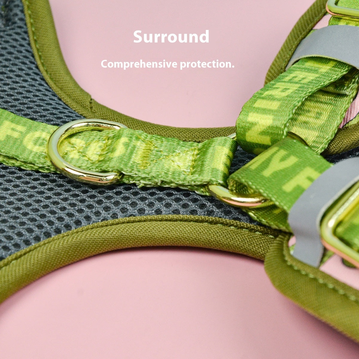 HKM-8770621 Adjustable Breathable Dog Harness - Comfortable Polyester Pet Strap in Various Sizes