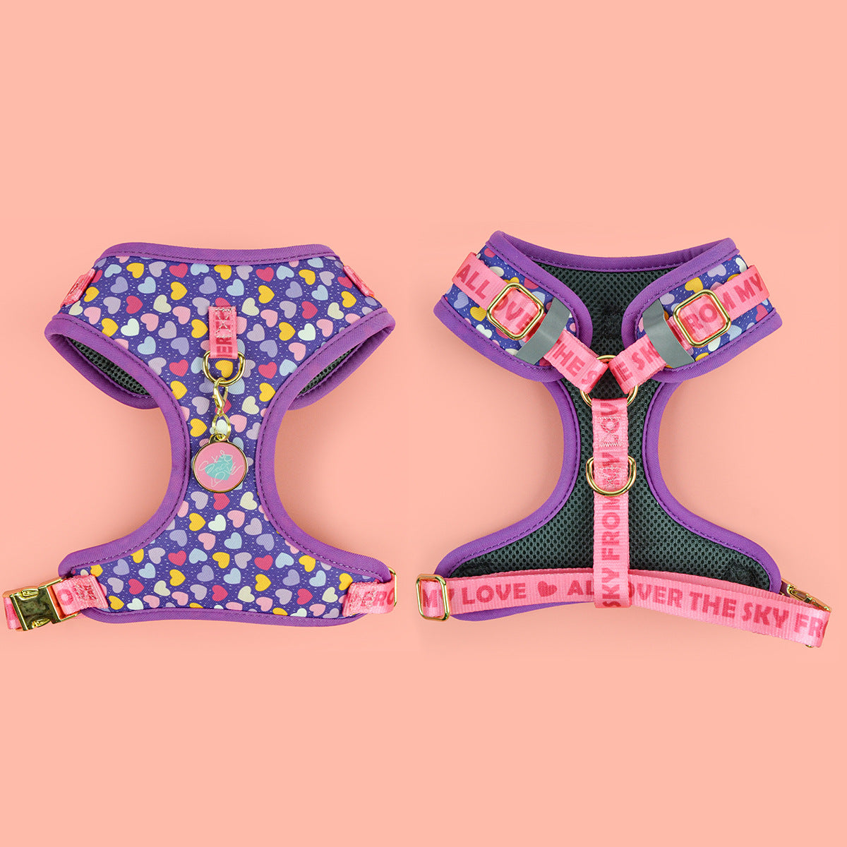 HKM-8770621 Adjustable Breathable Dog Harness - Comfortable Polyester Pet Strap in Various Sizes