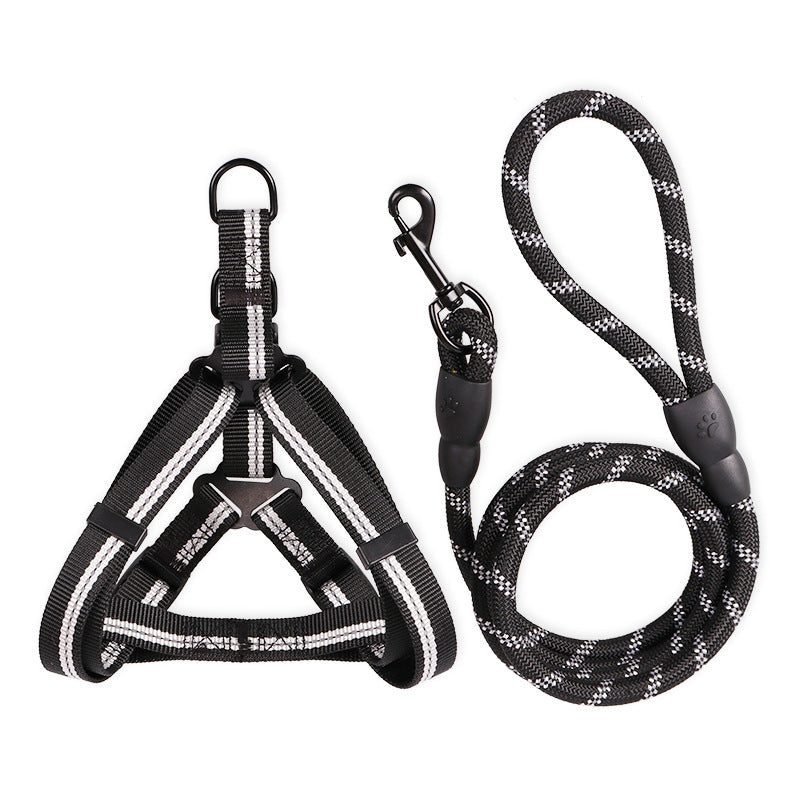 HKM-8771133 Reflective Nylon Dog Leash with Soft Rubber Fasteners for Small and Medium-Sized Dogs