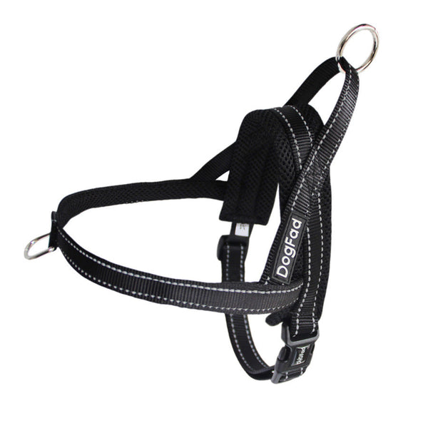 HKM-877139 Adjustable Nylon Dog Chest Harness with Traction Rope - Scalable in Blue, Black, Pink, and Rose Red