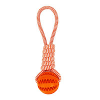 HKM-8772797 Durable Interactive Dog Toy with Treat Ball and Cotton Rope for Chewing and Dental Health
