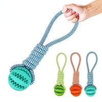 HKM-8772797 Durable Interactive Dog Toy with Treat Ball and Cotton Rope for Chewing and Dental Health