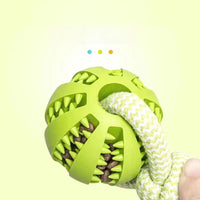 HKM-8772797 Durable Interactive Dog Toy with Treat Ball and Cotton Rope for Chewing and Dental Health