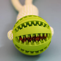 HKM-8772797 Durable Interactive Dog Toy with Treat Ball and Cotton Rope for Chewing and Dental Health