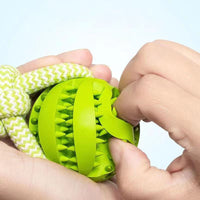 HKM-8772797 Durable Interactive Dog Toy with Treat Ball and Cotton Rope for Chewing and Dental Health