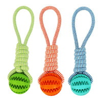 HKM-8772797 Durable Interactive Dog Toy with Treat Ball and Cotton Rope for Chewing and Dental Health