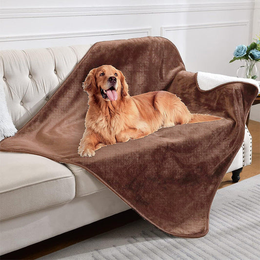 HKM-8773181 Waterproof Flannel Sherpa Dog Blanket & Cat Mat in Various Sizes and Colors
