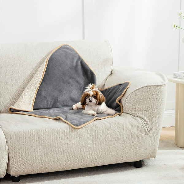 HKM-8773181 Waterproof Flannel Sherpa Dog Blanket & Cat Mat in Various Sizes and Colors