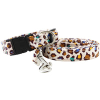 HKM-8773309 Pure Cotton Adjustable Dog Collar with Leash - Multiple Sizes Available