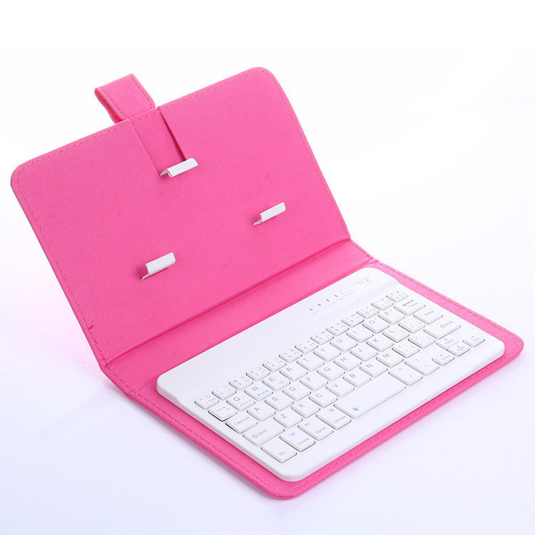 HKM-877331 Bluetooth Keyboard Holster for Mobile Phones, Universal Leather Case with Stand Function, Compatible with 4.5-6.8 Inch Devices
