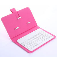 HKM-877331 Bluetooth Keyboard Holster for Mobile Phones, Universal Leather Case with Stand Function, Compatible with 4.5-6.8 Inch Devices