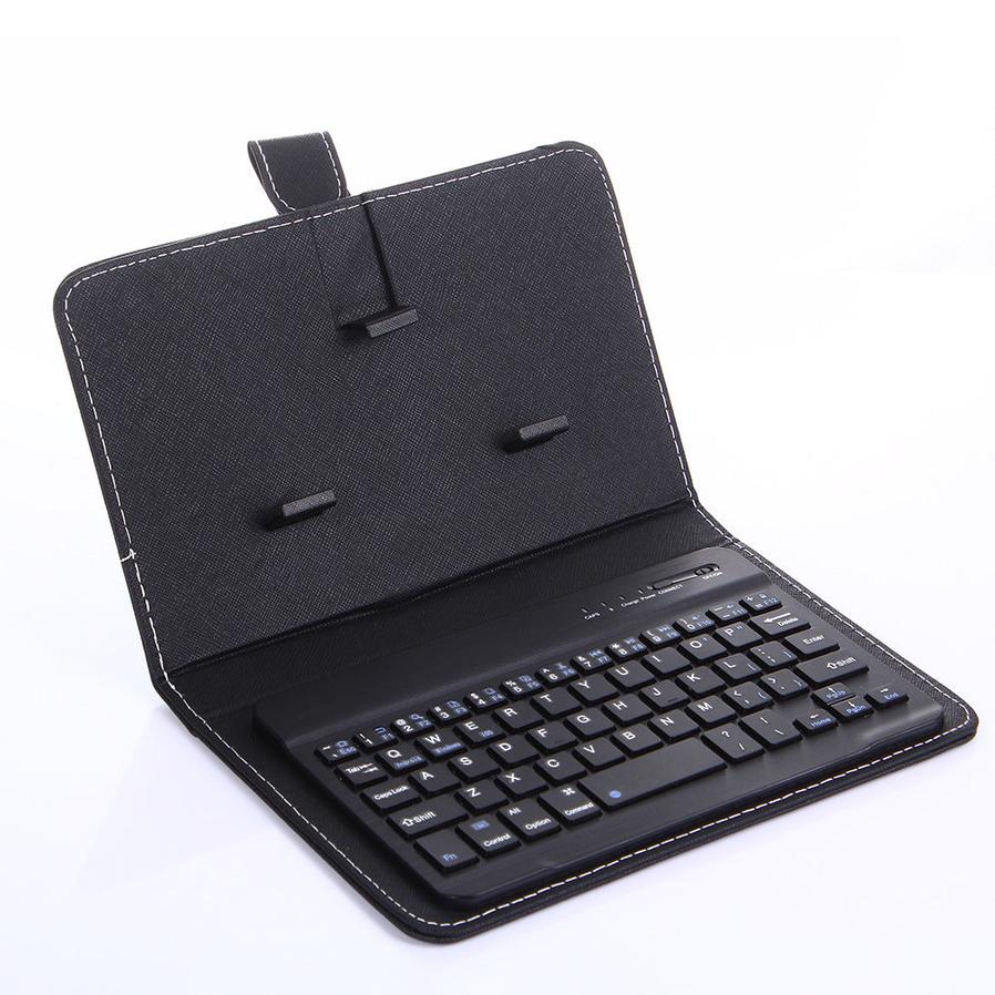 HKM-877331 Bluetooth Keyboard Holster for Mobile Phones, Universal Leather Case with Stand Function, Compatible with 4.5-6.8 Inch Devices