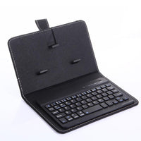 HKM-877331 Bluetooth Keyboard Holster for Mobile Phones, Universal Leather Case with Stand Function, Compatible with 4.5-6.8 Inch Devices