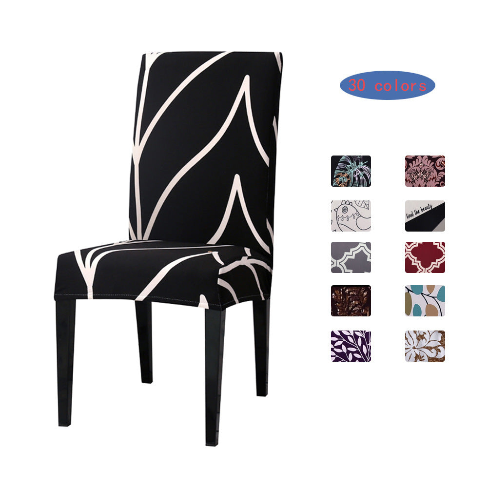 HKM-877331 Elastic Flower Dining Chair Cover in Polyester for Living Room and Events