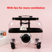 HKM-8773565 Transparent Cat Trolley Bag with Fresh Air System and Protective Covers for Travel