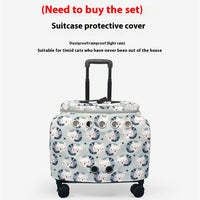 HKM-8773565 Transparent Cat Trolley Bag with Fresh Air System and Protective Covers for Travel