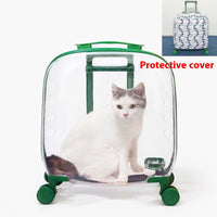 HKM-8773565 Transparent Cat Trolley Bag with Fresh Air System and Protective Covers for Travel