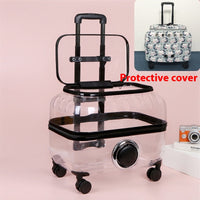 HKM-8773565 Transparent Cat Trolley Bag with Fresh Air System and Protective Covers for Travel