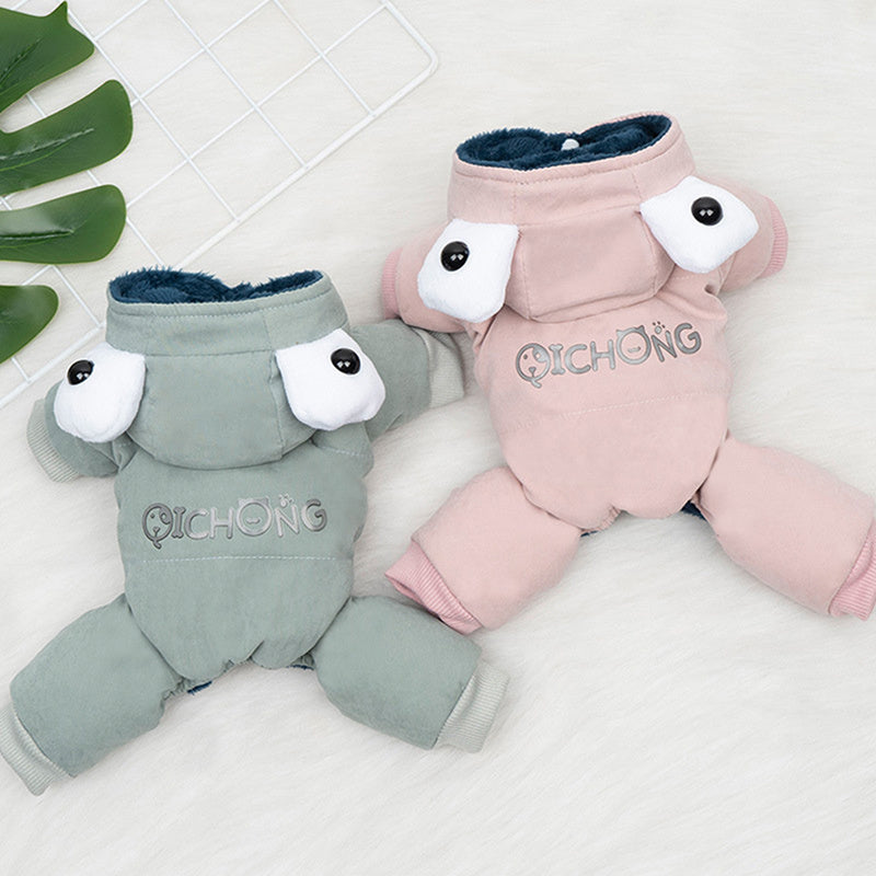 HKM-877395 Cozy Blue Polyester Cat Clothing for Dogs with Floral Design