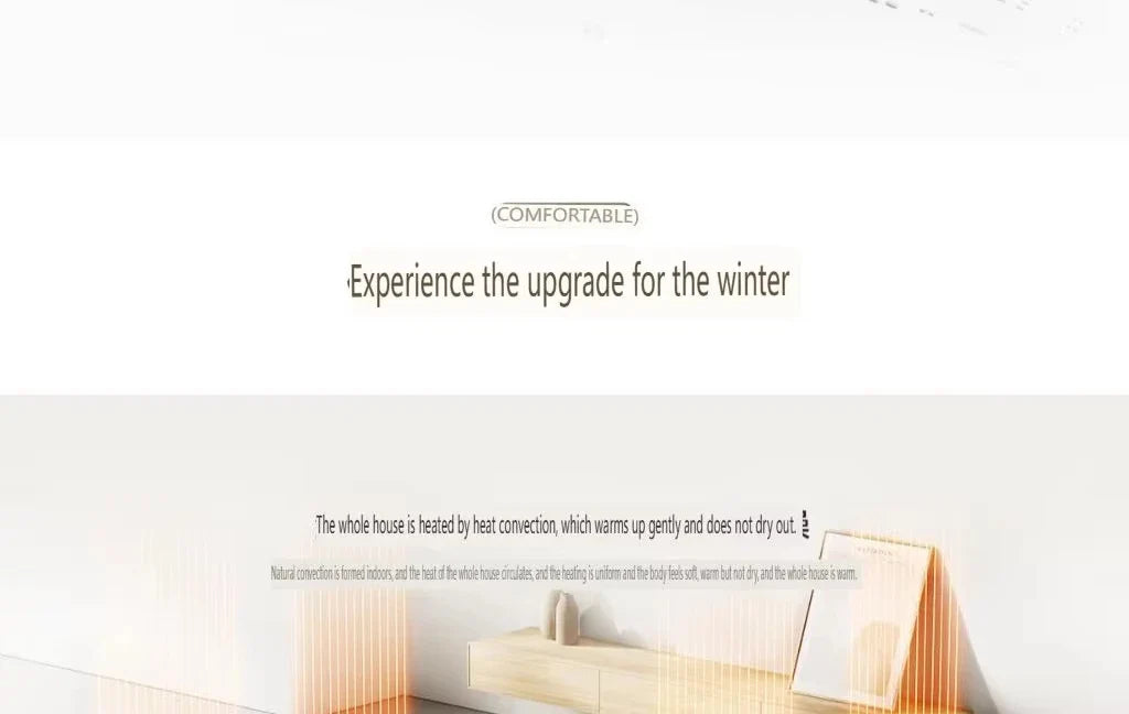 HKM-877395 Mijia App-Controlled Carbon Fiber Folding Electric Heater with Adjustable Thermostat for Home and Office Use