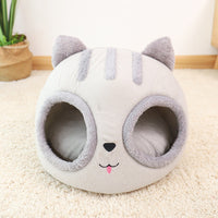 HKM-8775357 Cozy Cartoon Pet Bed for Cats and Dogs - Warm Wool & Polyester Sleeping Bag