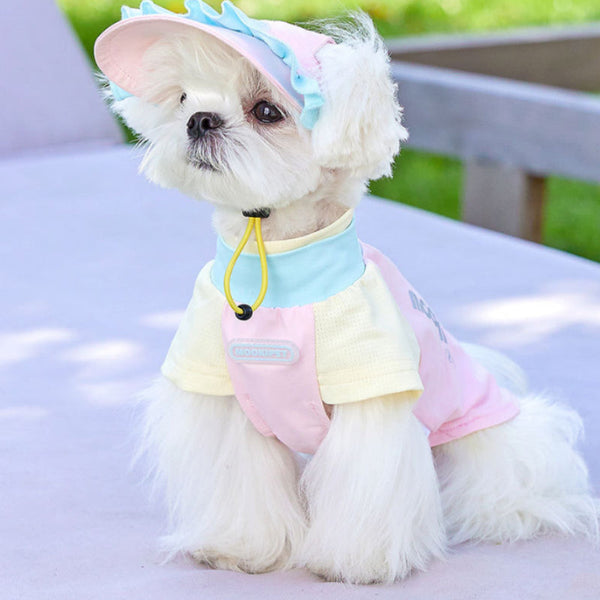 HKM-8775869 Pink Dog Hat for Small Breeds with Exposed Ears, Casual Summer Style