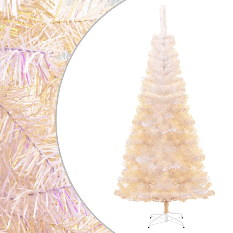 HKM-877587 Shimmering Tips Artificial Christmas Tree, 240 cm, PVC, Green and White