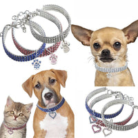 HKM-877651 Crystal Elastic Pet Collar Necklace for All Seasons - Cartoon Style for Festivals and Birthdays