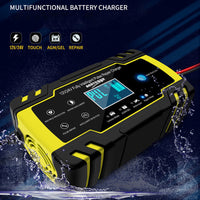 HKM-877843 12V-24V 8A Automatic Digital LCD Battery Charger for Lead-Acid Batteries