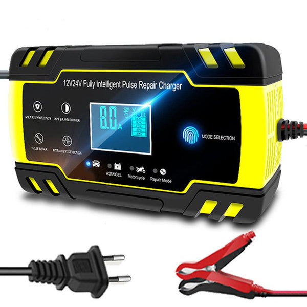 HKM-877843 12V-24V 8A Automatic Digital LCD Battery Charger for Lead-Acid Batteries