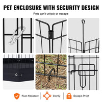 HKM-8778685 Foldable 4-Panel Dog Playpen with Waterproof Bottom Mat and Zippered Top Cover for Small Pets