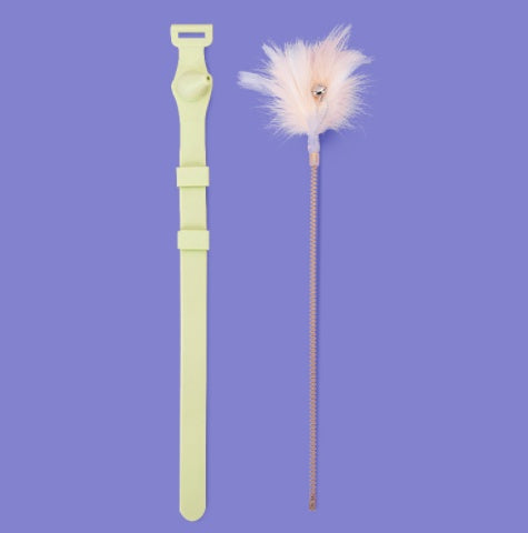HKM-8779069 Cat Stick with Bell and Feather, Bite Resistant Kitten Toy for All Ages