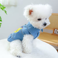 HKM-8779453 Banana Denim Pet Clothing for Small and Medium Dogs, XS to XL Sizes
