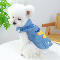 HKM-8779453 Banana Denim Pet Clothing for Small and Medium Dogs, XS to XL Sizes