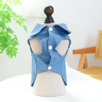HKM-8779453 Banana Denim Pet Clothing for Small and Medium Dogs, XS to XL Sizes