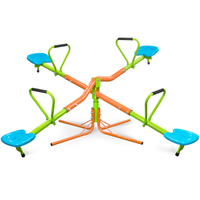 HKM-877971 Four-Seat Outdoor Seesaw with 360-Degree Rotation for Children Over 3 Years
