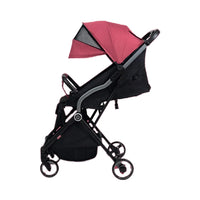 HKM-877971 Lightweight Folding Red Stroller for Toddlers with 4 Wheels and Comfortable Design